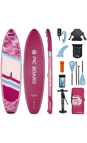 Skatinger Camouflage Pink – wszechstronna deska SUP do wiosłowania – styl, stabilność i zabawa
