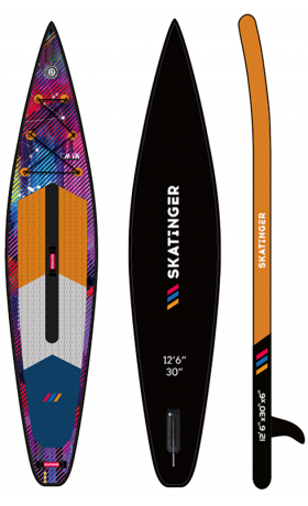 Skatinger CMYK Orange Planche SUP Race – Précision, Puissance, Inarrêtable