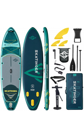 Skatinger Fishing Green Touring Paddle SUP Board – Rugged, Stable & Exploratory