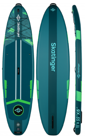 Skatinger Ice Age Green Touring Paddle SUP Board – Dynamic, Stable & Adventurous