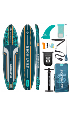 SkatingerLeafy Expedition Green Allround Paddle SUP Board – Stability, Endurance & Control