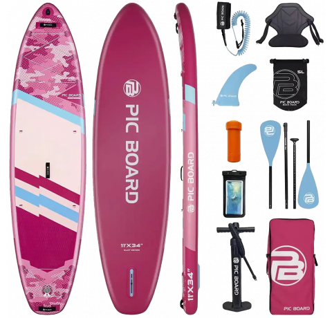Skatinger Camouflage Pink univerzalna SUP daska za veslanje – stil, stabilnost i zabava