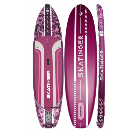 Skatinger Leafy Expedition Pink Allround SUP daska – Stil, Stabilnost, Izdržljivost