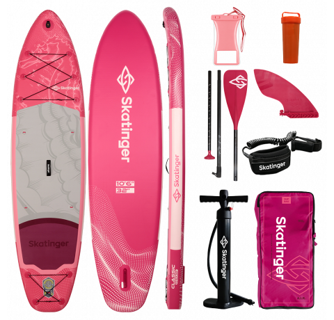Ružičasta touring SUP daska za veslanje Skatinger Seahorse – Elegancija, udobnost i sloboda