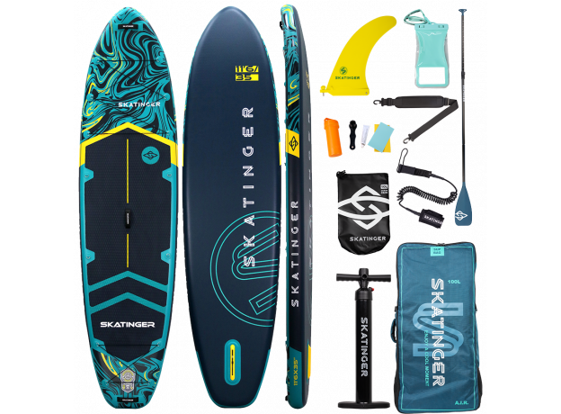 Skatinger Prana Dark Blue Allround Paddle SUP Board – Grip, Stability & Confidence
